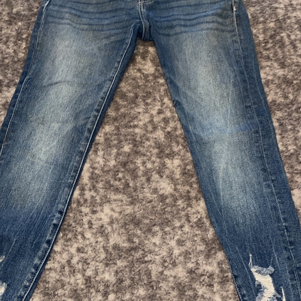 BKE Distressed Blue Ankle Jeans